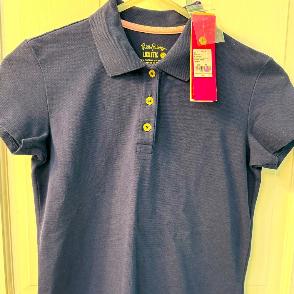 Lilly Pulitzer Meredith, short sleeve golf shirt size XS true navy